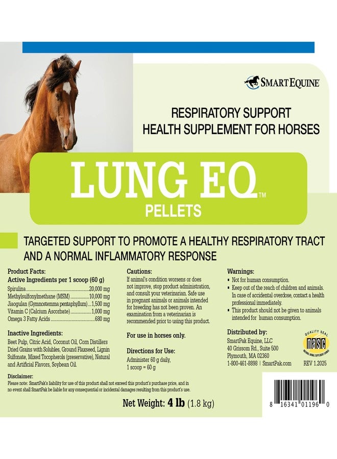SmartEquine Lung EQ Pellets for Respiratory Support | Horse Health | Spirulina for Horses with Antioxidants, Herbs, Minerals | Equine Pellet for Respiratory and Immune Support | 4 LB - Image 2